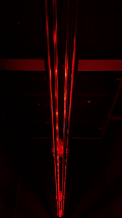 Abstract lighting installation documented in Amsterdam interior space