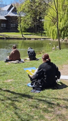 Spring Morning Brings Artists and Bird-Feeders to Ivano-Frankivsk Park