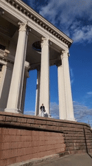 Tourist documents classical architecture and street life in Moscow