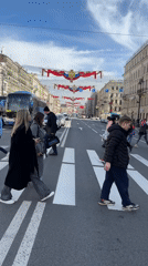 Saint Petersburg streets decorated for Victory Day celebrations