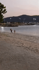 Coastal twilight scenes captured at beach promenade
