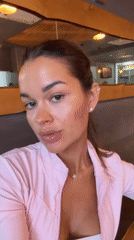 Woman documents restaurant visit and swimming in Krasnoyarsk
