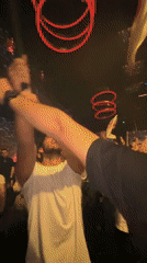 Crowd celebrates with flags and confetti in Plovdiv venue