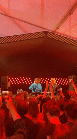 DJ performance at Saint Petersburg club with red stage lighting