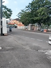 Early morning street scenes captured near Surakarta mosque