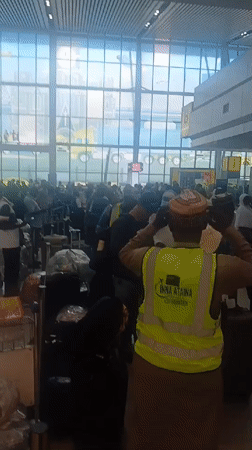 Busy morning scenes captured at Lagos international airport terminal