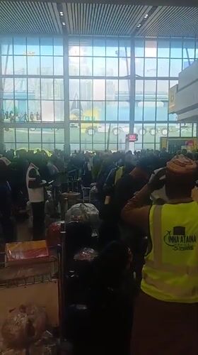 Busy morning scenes captured at Lagos international airport terminal