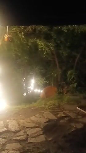 Evening documentation captures lit pathways, Buddhist artifacts in Old Manali