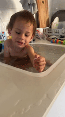 Toddler bath time captured by witnesses in Kiryat Bialik