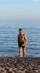 Swimmer enjoys afternoon at Montenegro's Bečići beach