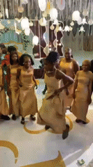 Wedding reception features coordinated dancing in Jos, Nigeria