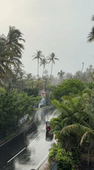 Rainy coastal day in Goviyapana, Sri Lanka