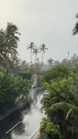 Rainy coastal day in Goviyapana, Sri Lanka