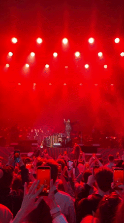 Live concert performance in Saint Petersburg with dramatic stage lighting