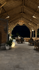 Evening dining and relaxation scenes captured at Nusa Penida venues