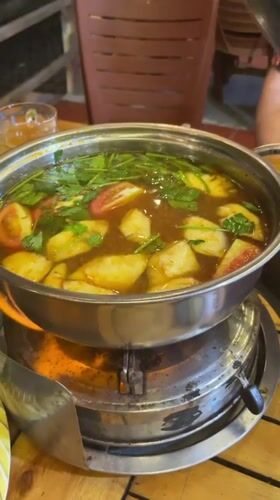Hot pot meal prepared at Vietnam restaurant