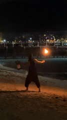 Fire performances and beach club vibes on Ko Samui at night