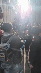 Protest and police standoff outside La Paz government building