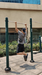 Early morning fitness routine observed in Vietnamese outdoor gym