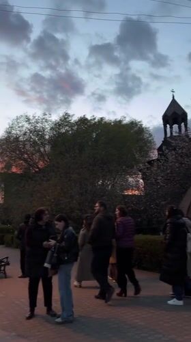 Evening street scenes captured in Gyumri, Armenia