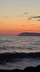 Sunset observed over ocean waters in Bar, Montenegro