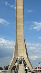 Visitor documents Avala Tower from multiple angles in Belgrade