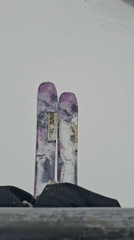 Skier documents snowy day on Bansko slopes during snowfall