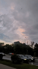 Storm clouds gather over Minsk streets Thursday evening