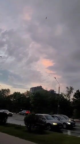 Storm clouds gather over Minsk streets Thursday evening