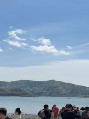 Group enjoys lakeside mountain views in Fujikawaguchiko, Japan
