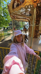 Carnival visits and hair styling documented in unknown Russian location
