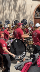 Swiss marching band performs street concert in Basel