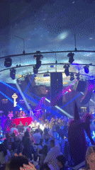 Packed nightclub hosts DJ performance in Varna, Bulgaria