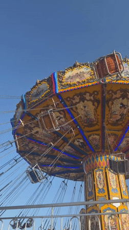 London fairground rides on a sunny July afternoon