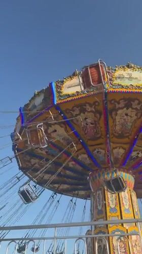 London fairground rides on a sunny July afternoon
