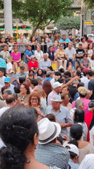 Large crowd gathers in Miraflores public square