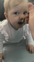 Baby feeding time captured in Vesyoloye, Russia