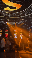 Nightclub interior with abstract ceiling design documented in Plovdiv