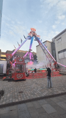 Evening carnival operates in Esch-sur-Alzette, Luxembourg