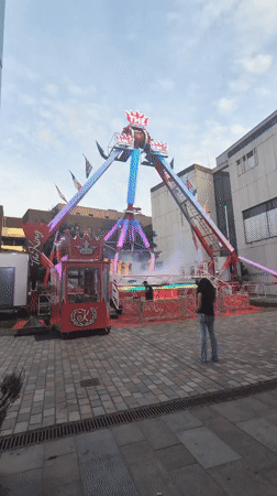 Evening carnival operates in Esch-sur-Alzette, Luxembourg