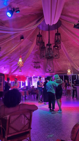 Couples dance salsa at decorated Pattaya venue Saturday evening
