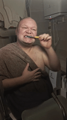 Morning teeth-brushing routine in a Bugry bathroom