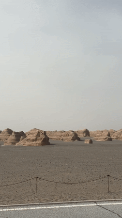 Desert rock formations documented near Dunhuang City, China