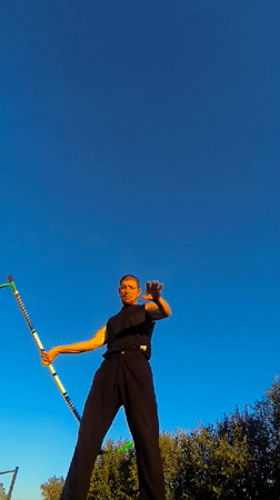 Prop martial arts and ribbon staff practice in Qarağandı