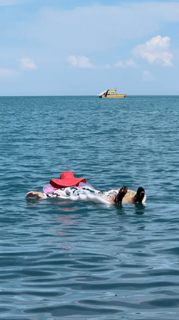 Lazy summer day on the water in coastal Kazakhstan