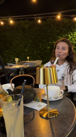 Women socialize at restaurants and lounges in Budva evening