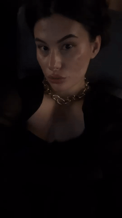 Woman takes selfies at movie theater in Kiryat Motzkin