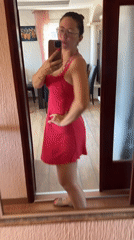Mirror selfie in pink polka dots, Podgorica