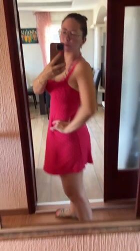 Mirror selfie in pink polka dots, Podgorica