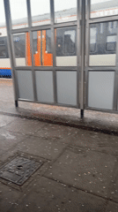 Hailstorm hits London train station as passengers seek shelter